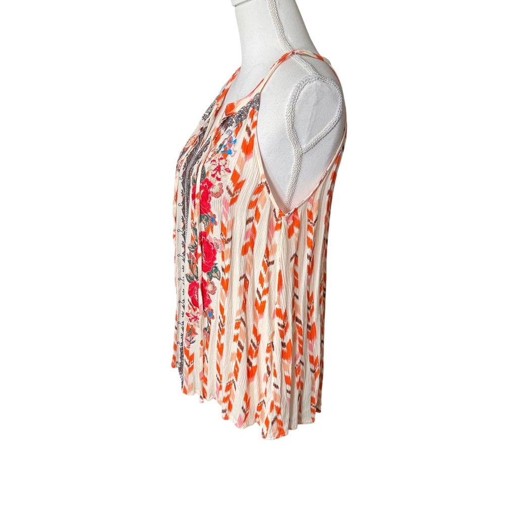 Savanna Jane Women's Medium Floral Embroidered Chevron Halter Tank Top Size M‎ - Picture 8 of 11
